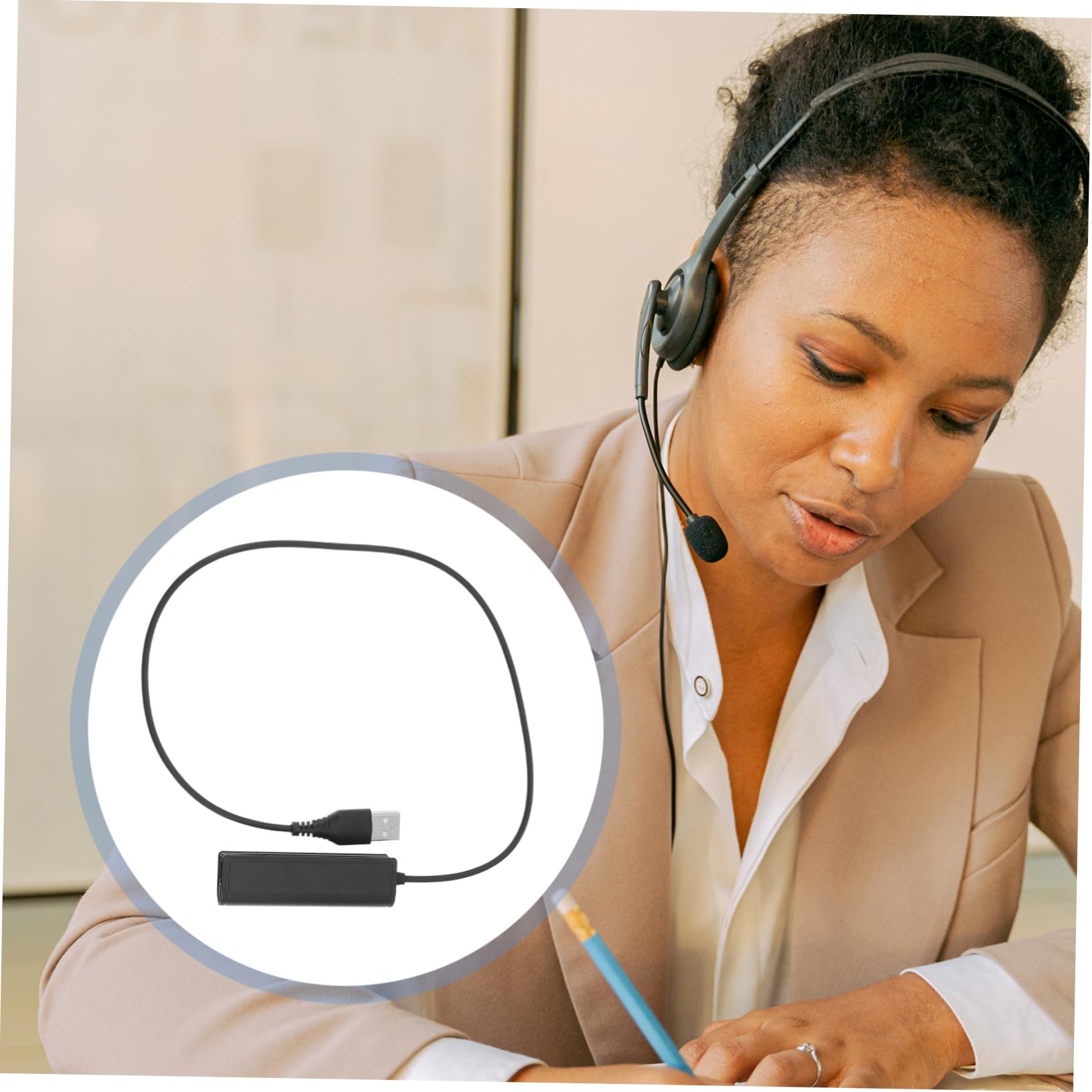 Mikikit 3stücke USB Adapter Kabel Für Headsets Telefon Adapter Für Computer Und Laptop Leicht Und Tragbar Für Voip-anwendungen Unterstützt Analoge Kopfhörer