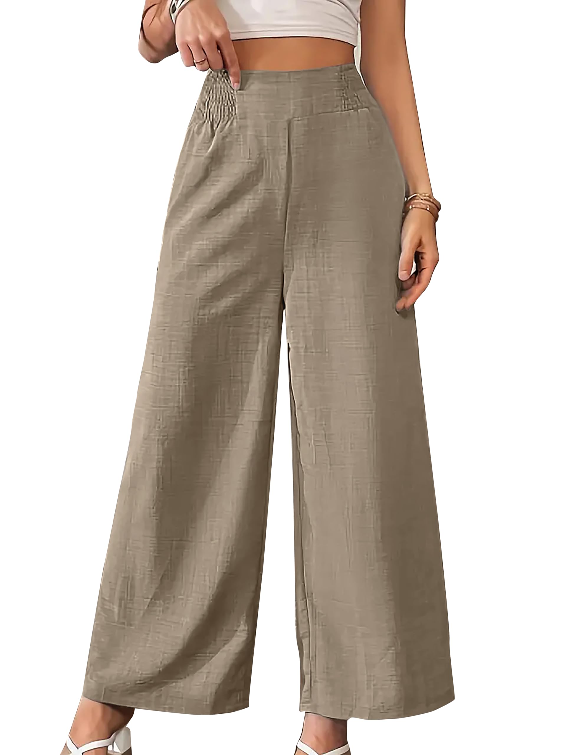 Vogaan Trousers for Women | Women Loose Fit Trousers | Women's High-Waisted Wide Leg Pant | Women Trousers Pants | Korean Trousers for Holiday (Chiku_M)