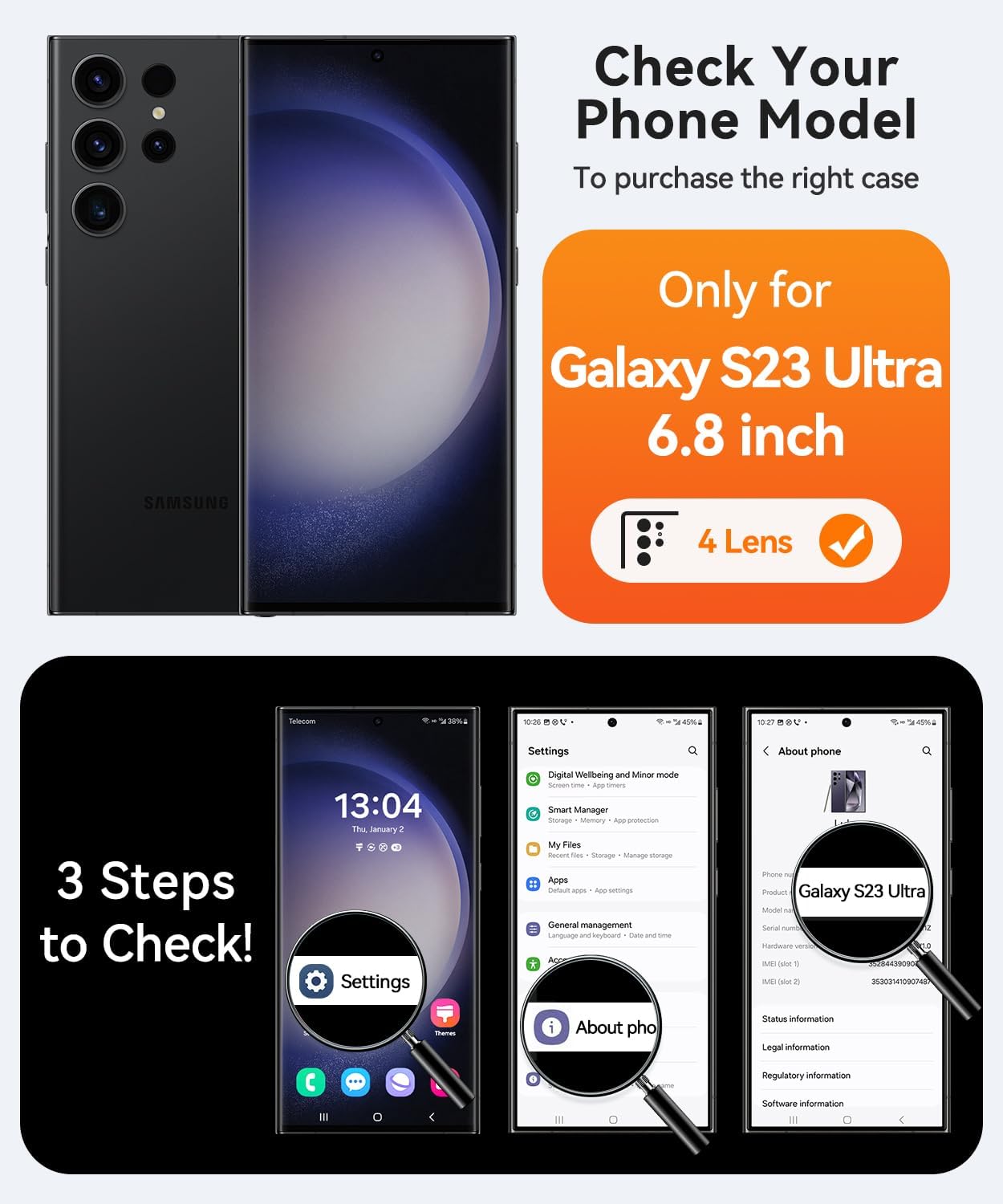 CANSHN Designed for Samsung Galaxy S23 Ultra Case [Full Camera Protection] [Compatible with MagSafe] Translucent Matte Shockproof Protective Phone Cover 6.8 Inch - Hot Pink - Image 2