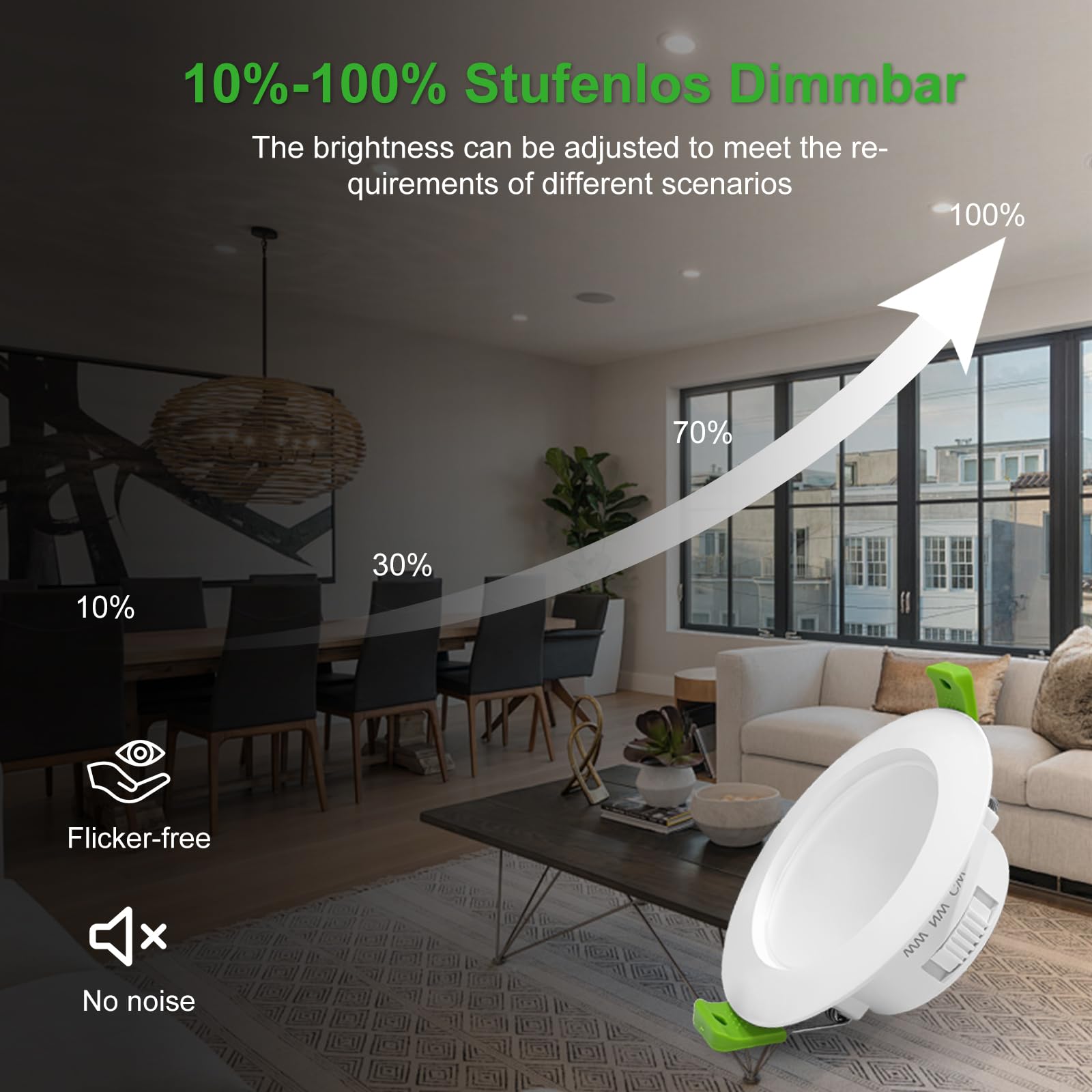 GY Set da 12 Classe B Faretti LED da Incasso per Cartongesso Dimmerabil, 3.5W 552LM Faretti LED Soffitto 3000K Caldo 4000K Neutro 6500K Freddo Regolabili, IP44 Luci da Incasso per Bagno, Φ65-80mm
