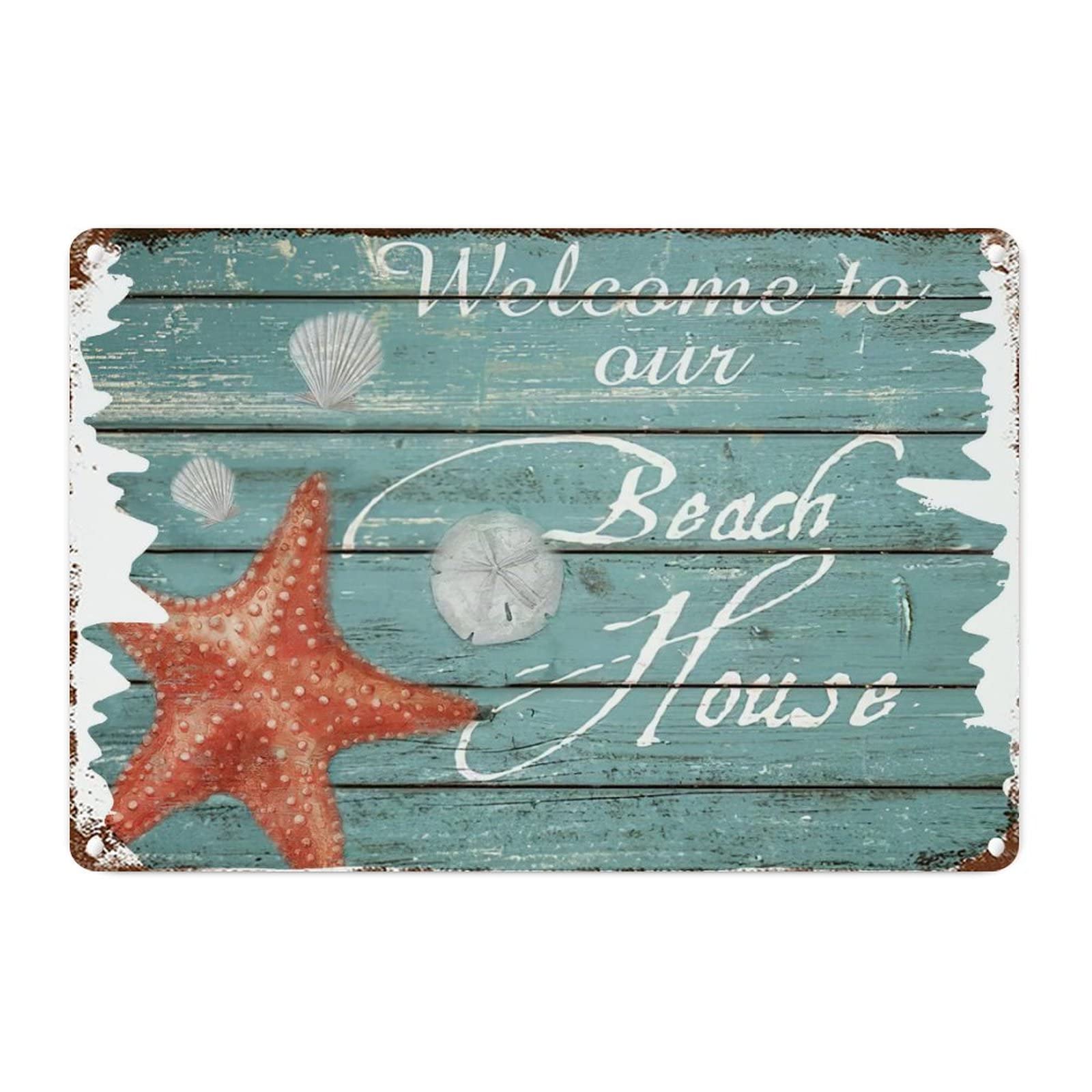 Plaque Welcome to Our Beach House pour habiller un mur extérieur vide