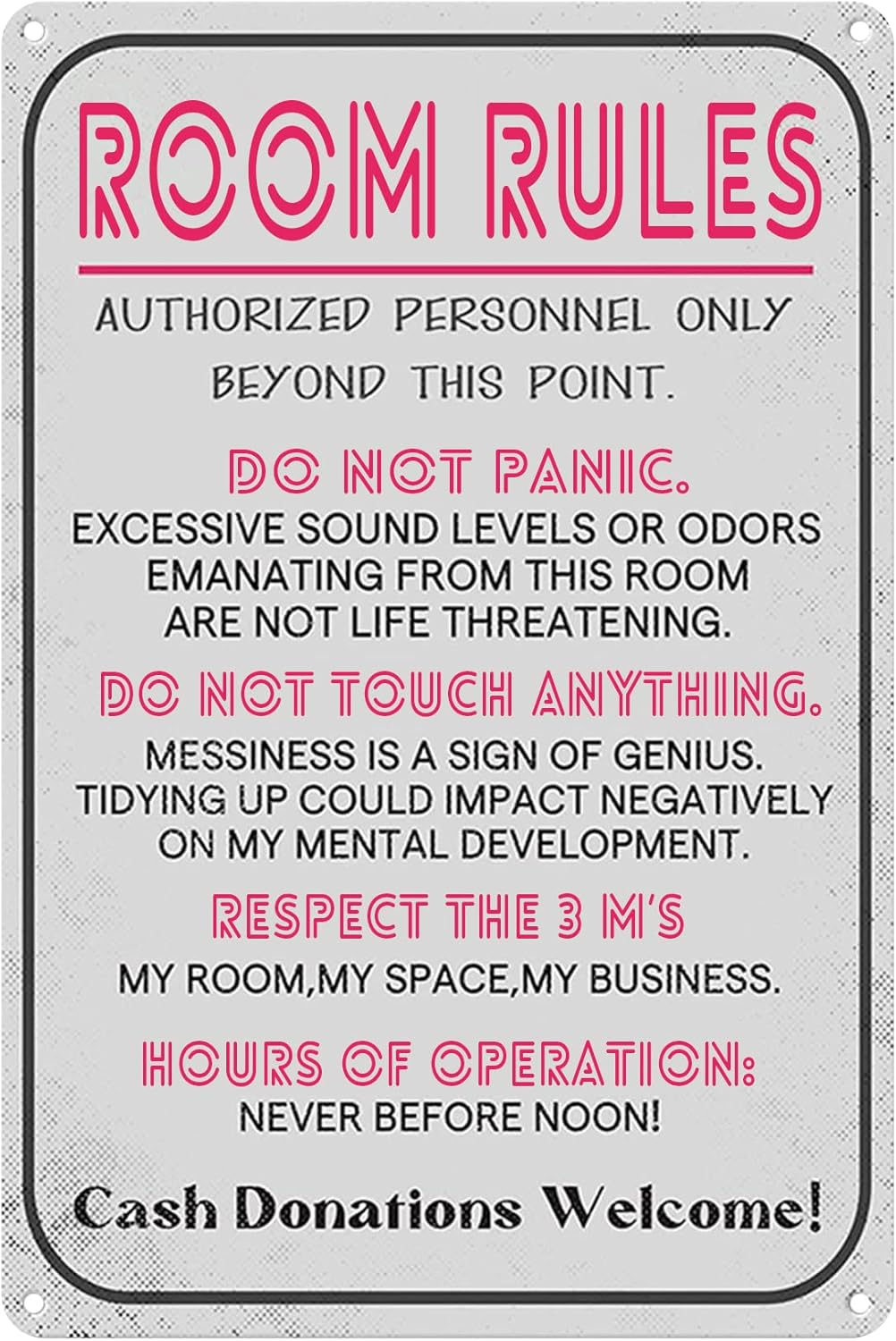 Tin Signs Vintage Room Sign For Teen Girls Bedroom Door