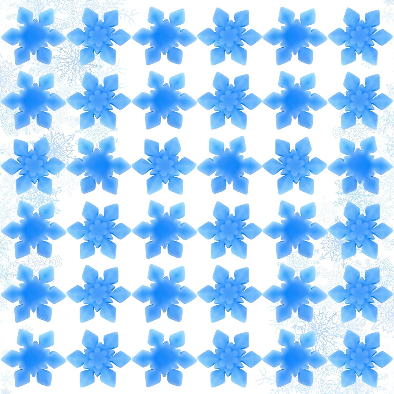 Liliful 80 Pcs Winter Snowflake Fidget Toys Bulk Soft Sensory Fidget Sticky Toys Blue Snowflake Party Favors Stress Relief Gifts for Winter Goodie Bag Stuffers(Chic)