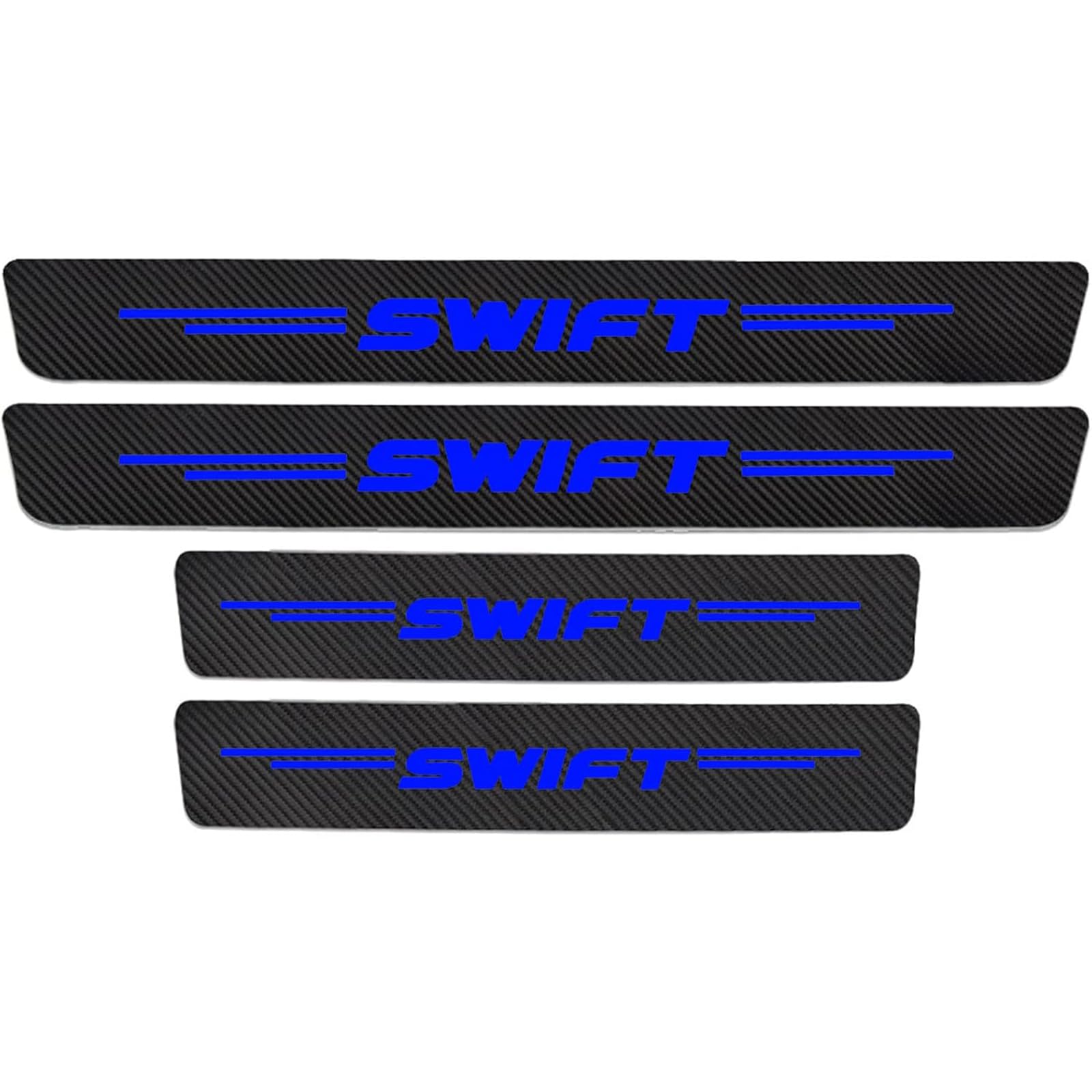 Car Door Sill Protector for Suzuki Swift 2022 2021-2014 4PCS Car Door Sill Scuff Plate Carbon Fiber Stickers Accessories,Blue