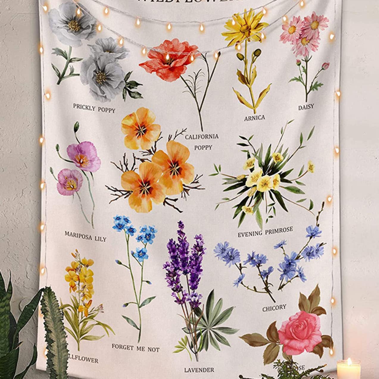 多色花柄キャンバスアート 約60cm x 50cm 多色花柄キャンバスアート 約60cm x 50cm