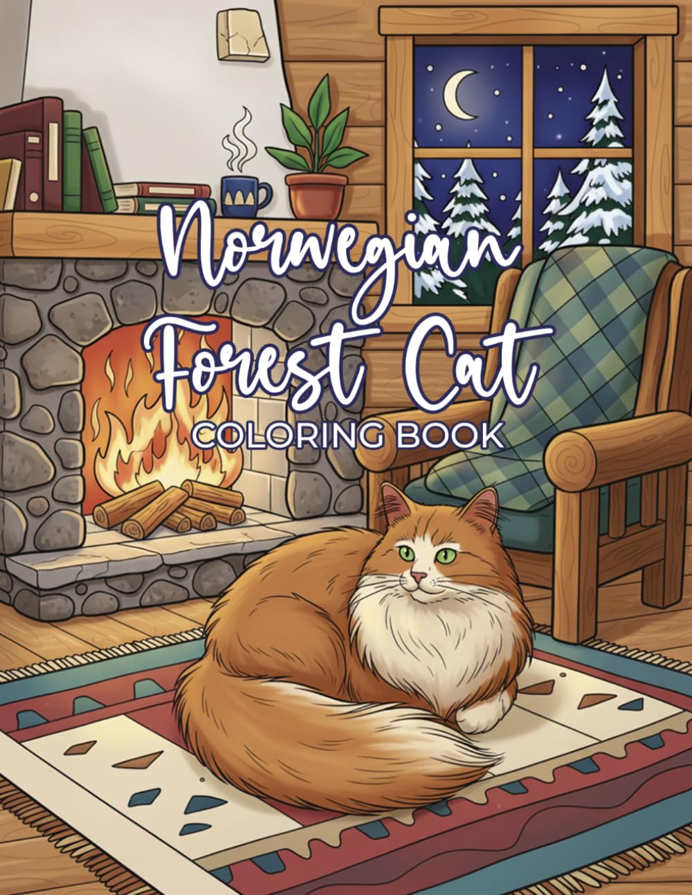 Norwegian Forest Cat Coloring Book: Relax With Majestic Wegie Art And Intricate Forest Cat Illustrations For Stress Relief