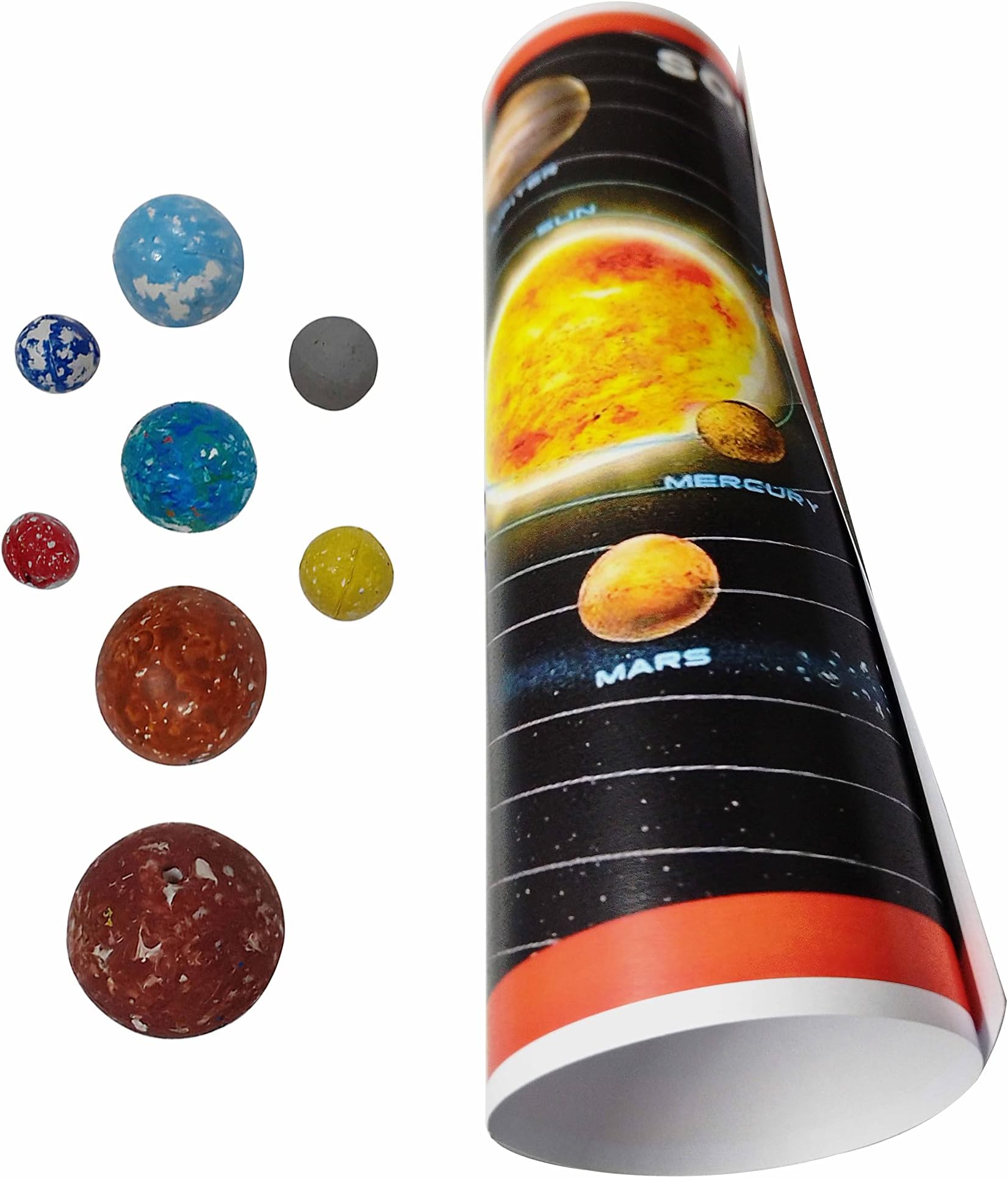 Set of Planets for Making Solar System Model with Colorful Print. DIY kit for Geography Project.