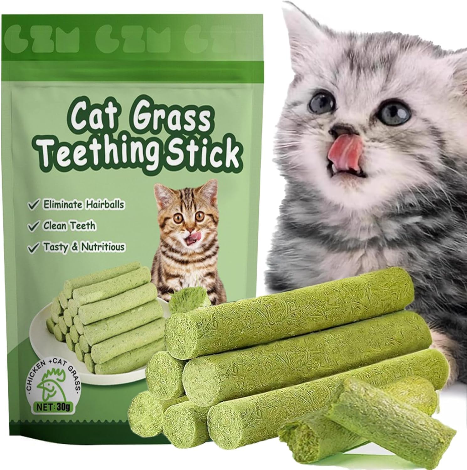 6Pcs Cat Toys Cats Grass Treat for Indoor Cat Edible Grass Kitten Toys Kitty Chew Grass Sticks for Teeth Kitten Snack