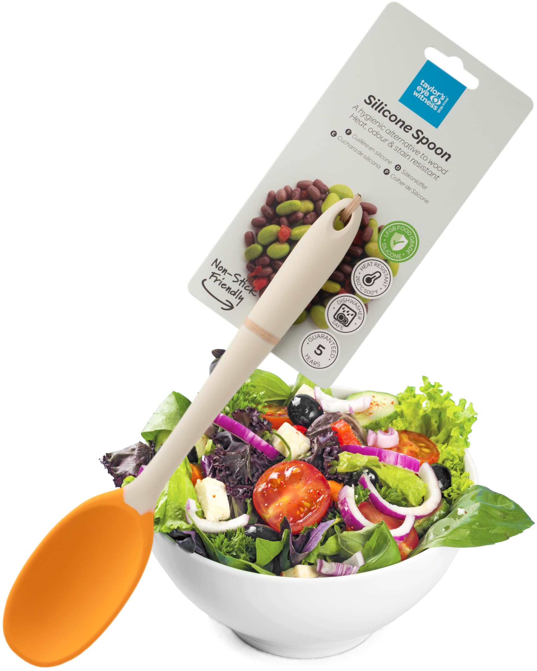 Taylors Eye Witness Large Silicone Stirring Spoon, Buttermilk & Saffron, Dishwasher Safe, Non-Stick