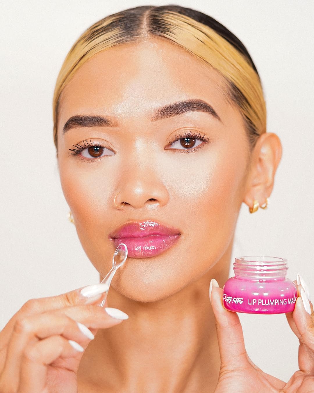 Pretty Filter - Máscara de labios voluminizadora e hidratante con manteca de karité, cuidado de la piel coreano, hidratante, reparación de labios, relleno de labios, aroma a frambuesa 4