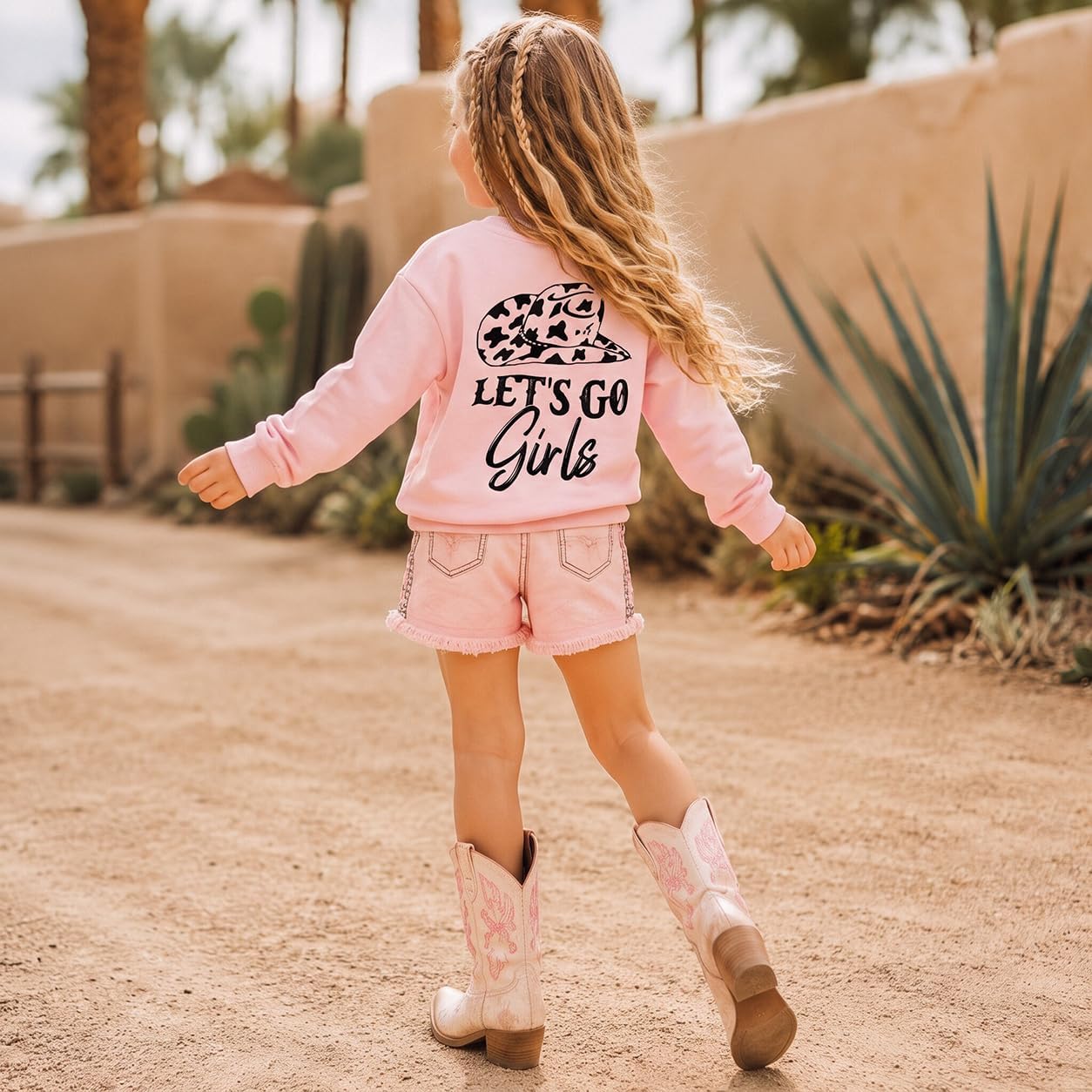 Toddler Baby Girl Sweatshirt Baby Girl Lets Go Girls Cowgirl Western Shirt