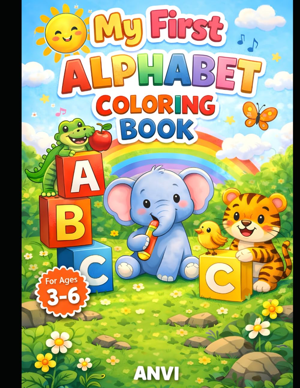 My First alphabet coloring book: Learn Letters from A to Z with Fun Animal & Object Illustrations | Preschool & Kindergarten Activity Book for Toddlers