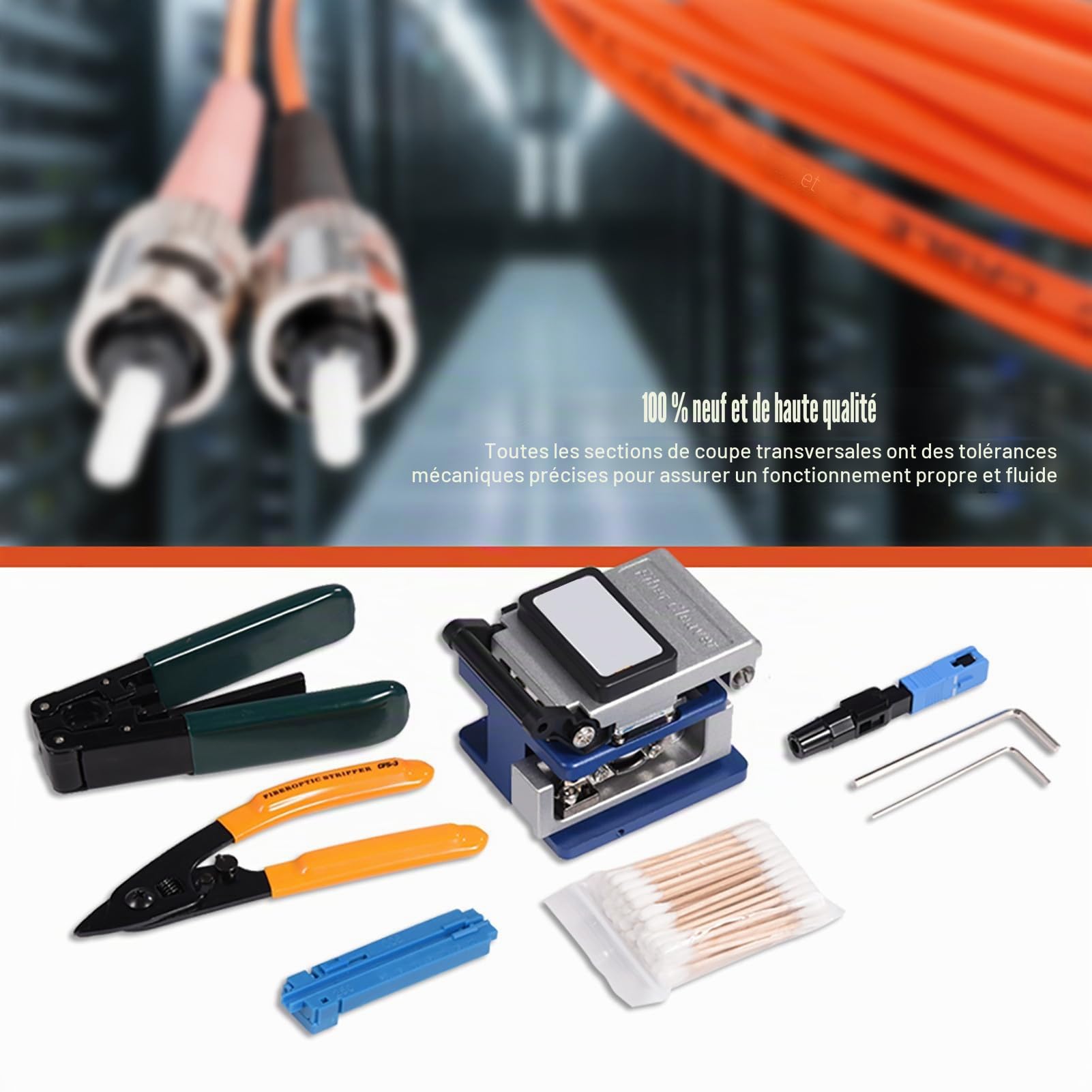 Kit d'outils de dnudage de fibre optique FTTH jonctions avec ensemble de joint de fibre FC-6S FTTH