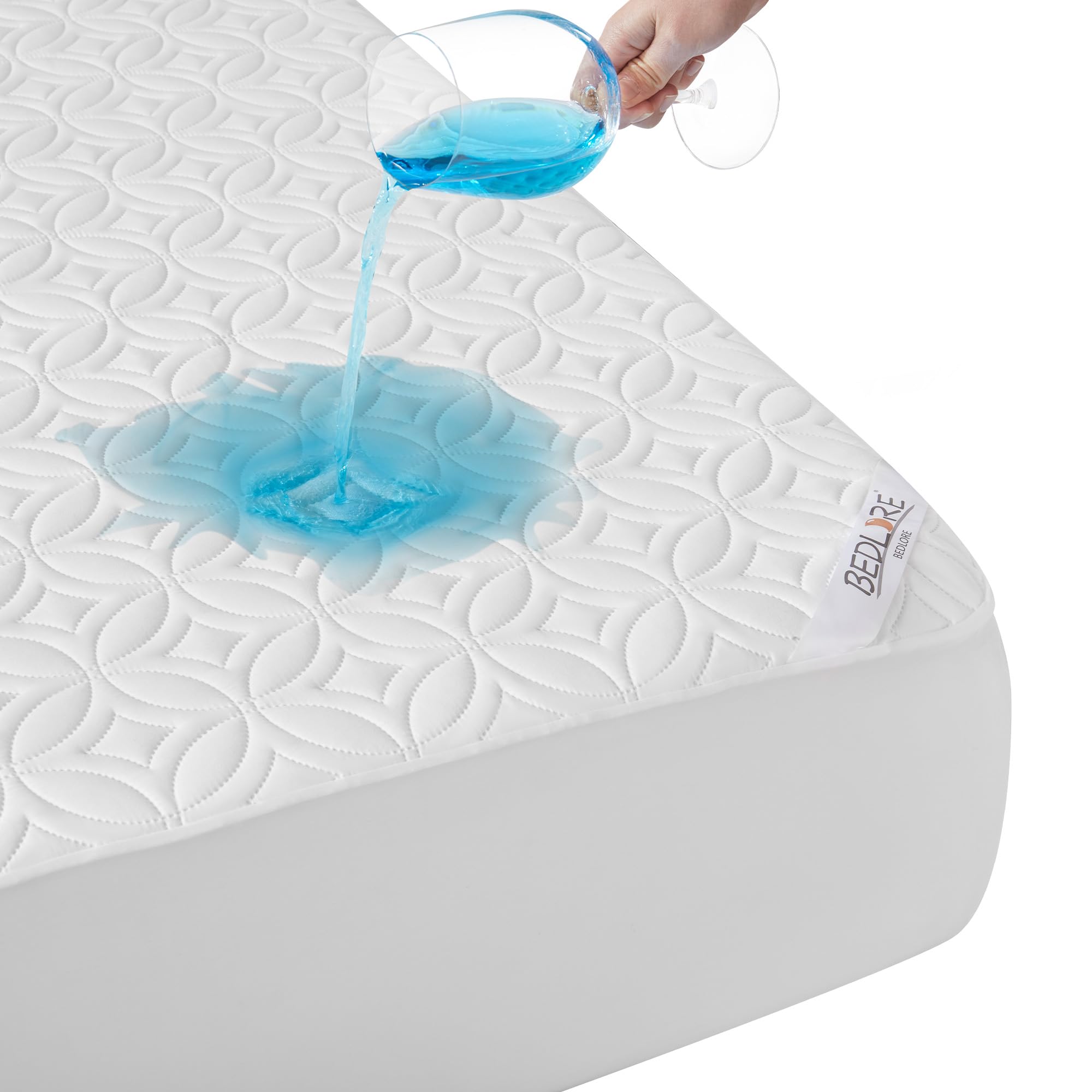 BEDLORE Waterproof Small Double Mattress Protector, Brushed Microfiber with Upgraded TPU Layer, Deep Pocket, Hypoallergenic, Breathable, Noiseless, Oeko-tex Mattresses Cover (White) — image 1