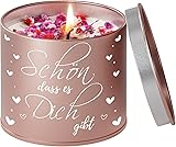 PRSTENLY Geschenke für Frauen, 9OZ Kerze Geburtstagsgeschenk für Frauen, Danke Erzieherin Geschenk Abschied, Geschenk für Frau Freundin Mama Oma Geburtstag Hochzeitstag Weihnachten Muttertag Ostern Rose