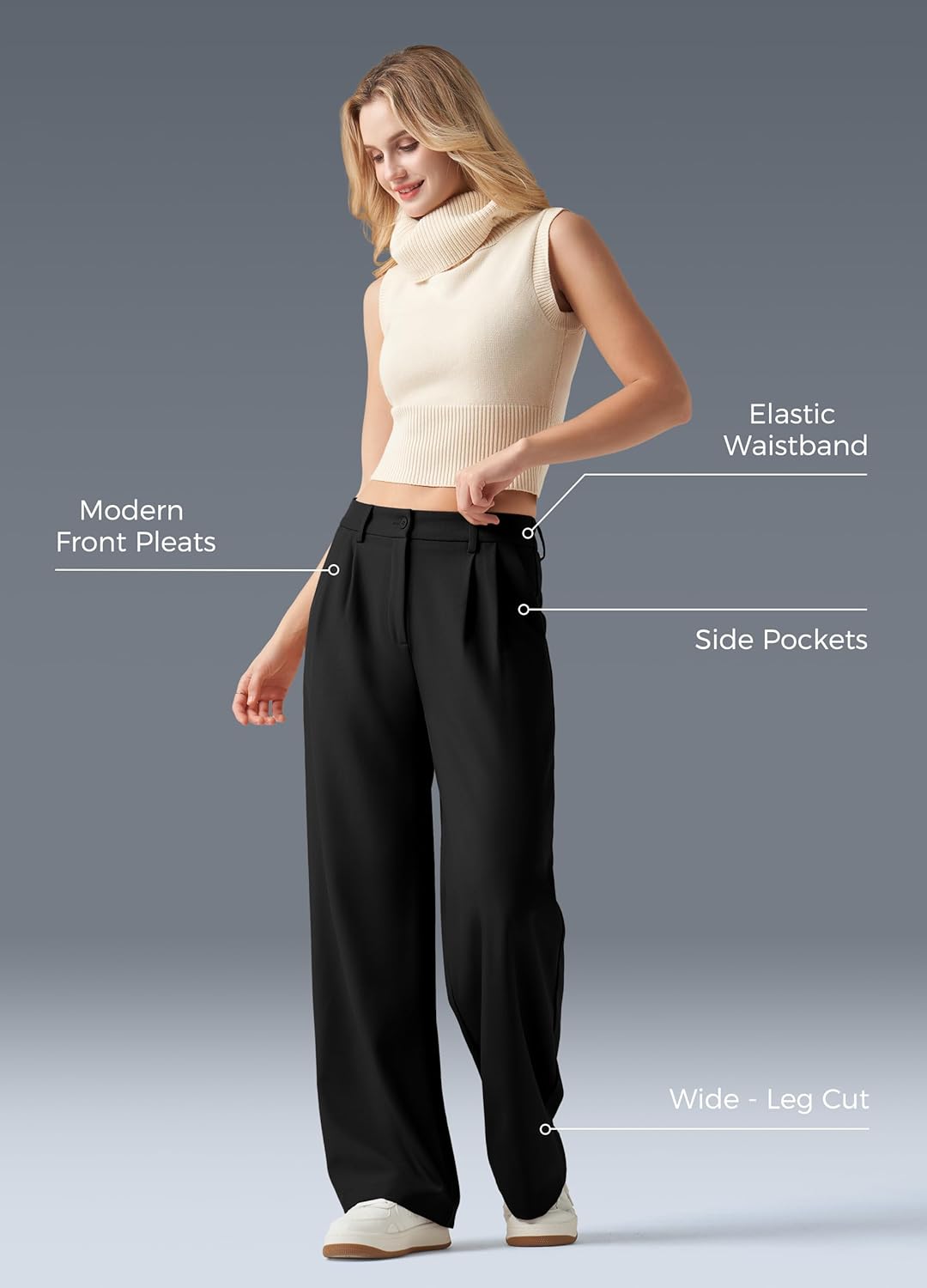 Women's Work Pants Wide Leg 2025 Dress Pants Casual Slacks Office Pants High Waisted with Pockets 28"/30"/32" - Image 6