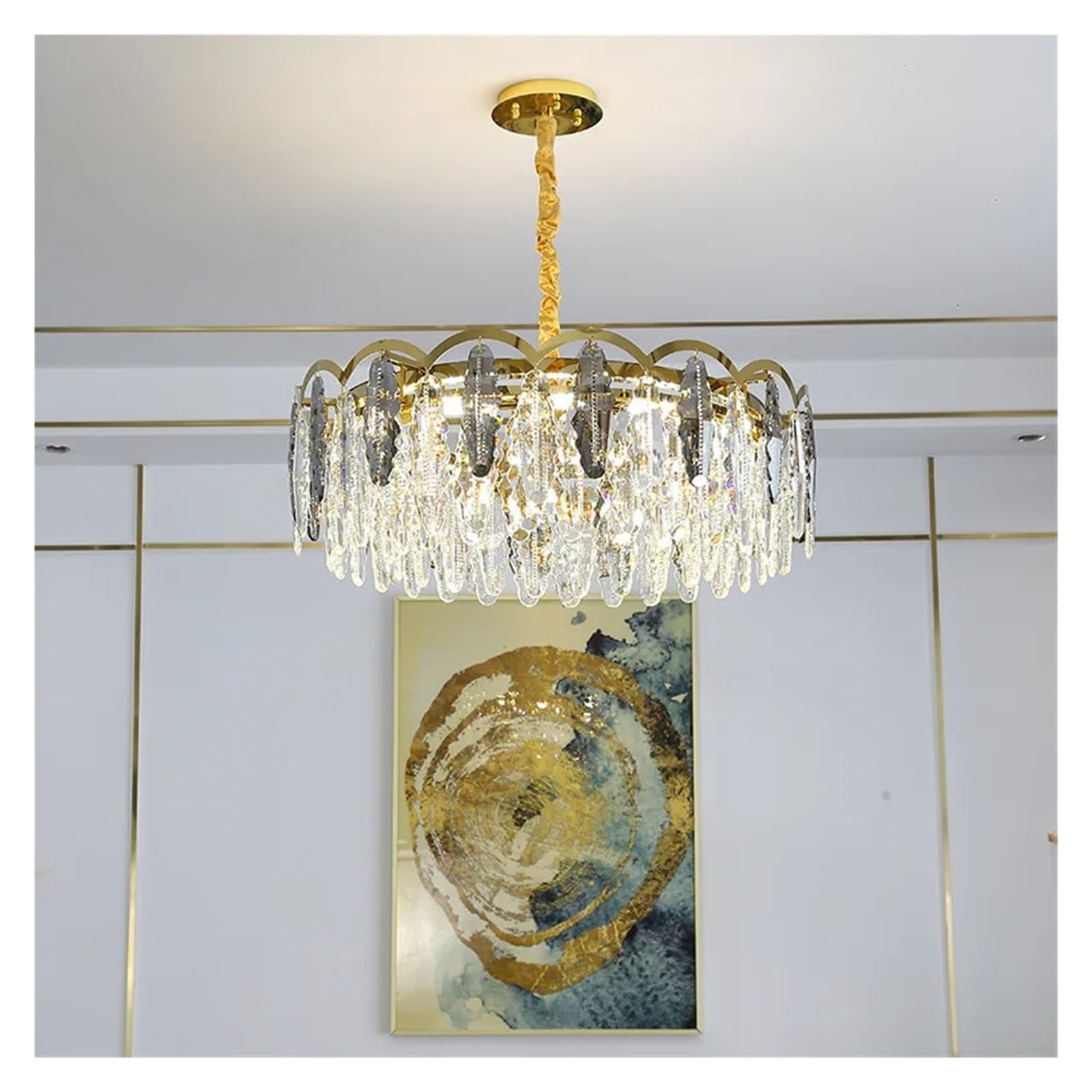 WAQIDCXBOA Nordic Modern LED Chandeliers Crystal Lamps for Living Room Dining Cloakroom Villa Loft Parlor Foyer Creative Lamp Fixtures