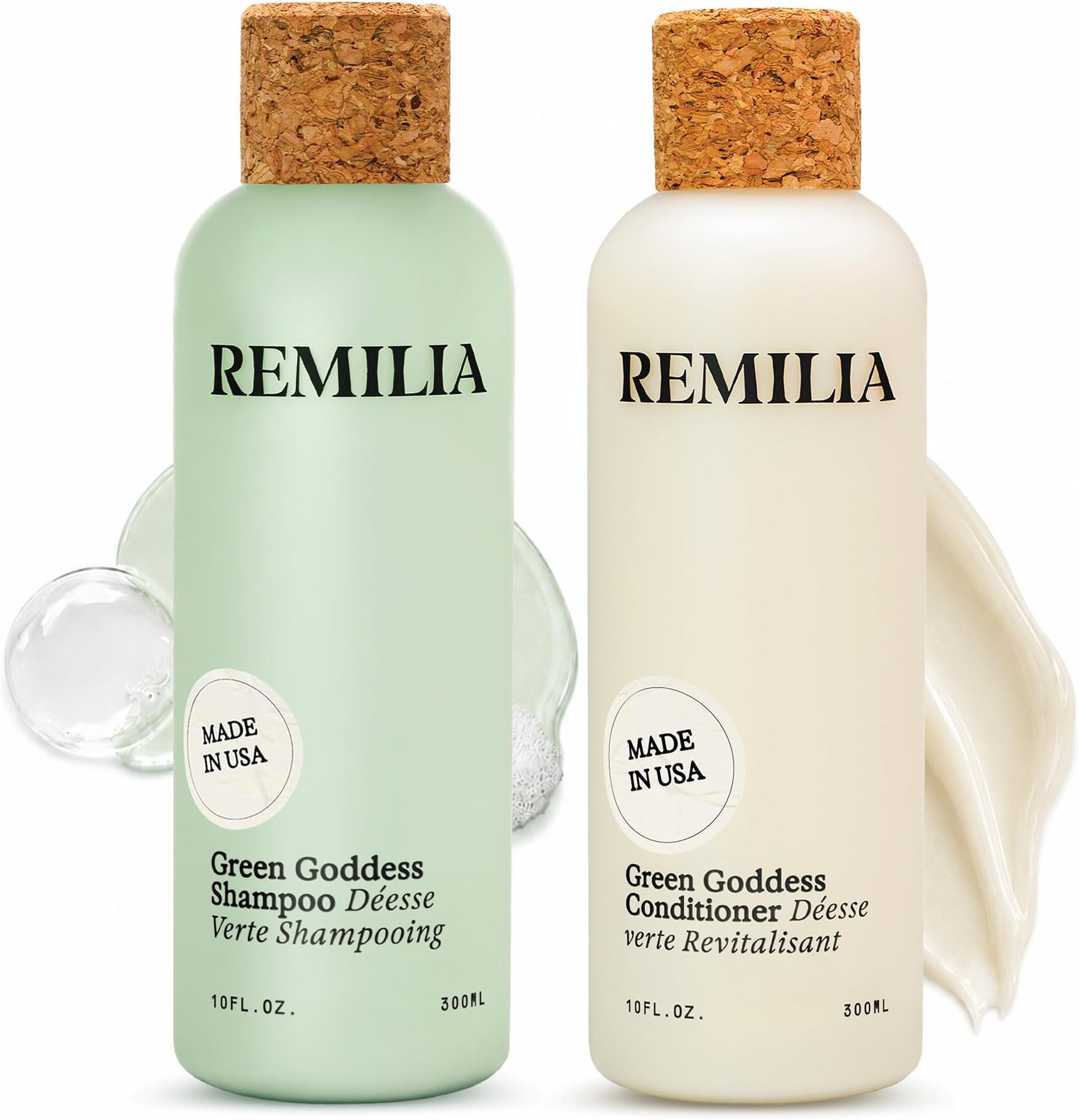 Shampoo & Conditioner Set with Rosemary Oil - 300 ml Each | Vitamin E, Panthenol B5, Murumuru Butter, Botanical Oils, Floral Green Fragrance, Lightweight Texture, Color Treated Hair