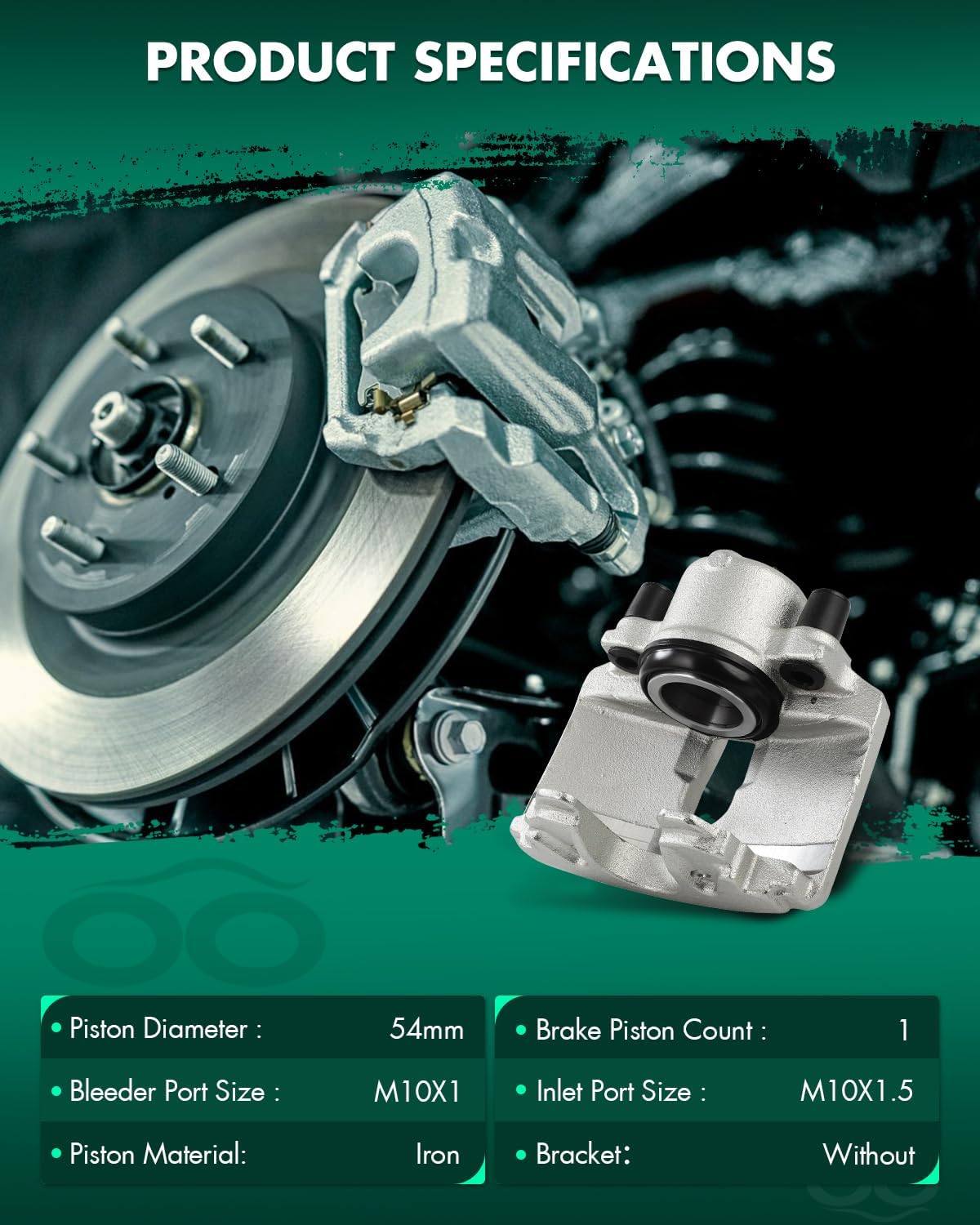 SCITOO Front Brake Calipers Without Bracket 19-2975 19-2974 Compatible For Audi For A1 2011-2013,For Audi For A3 2010-2013,For Volkswagen For Type 1 2012-2019,For Volkswagen For Bora 2005-2010