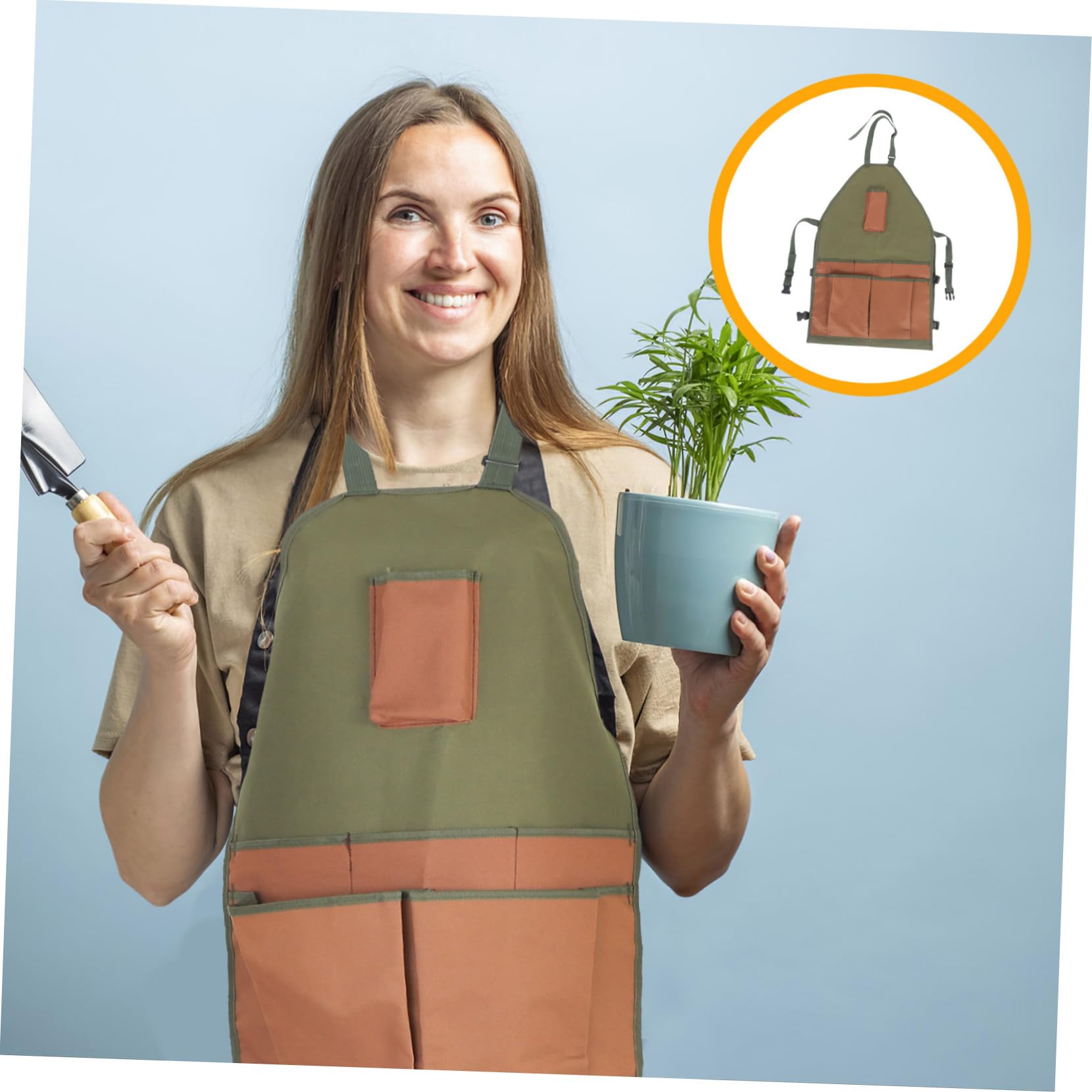 Grembiule Da Giardinaggio Regolabile Con Pockets Per Uomini e Donne e Resistente Per Potatura e Raccolta All Aperto Con Tasche Marroni