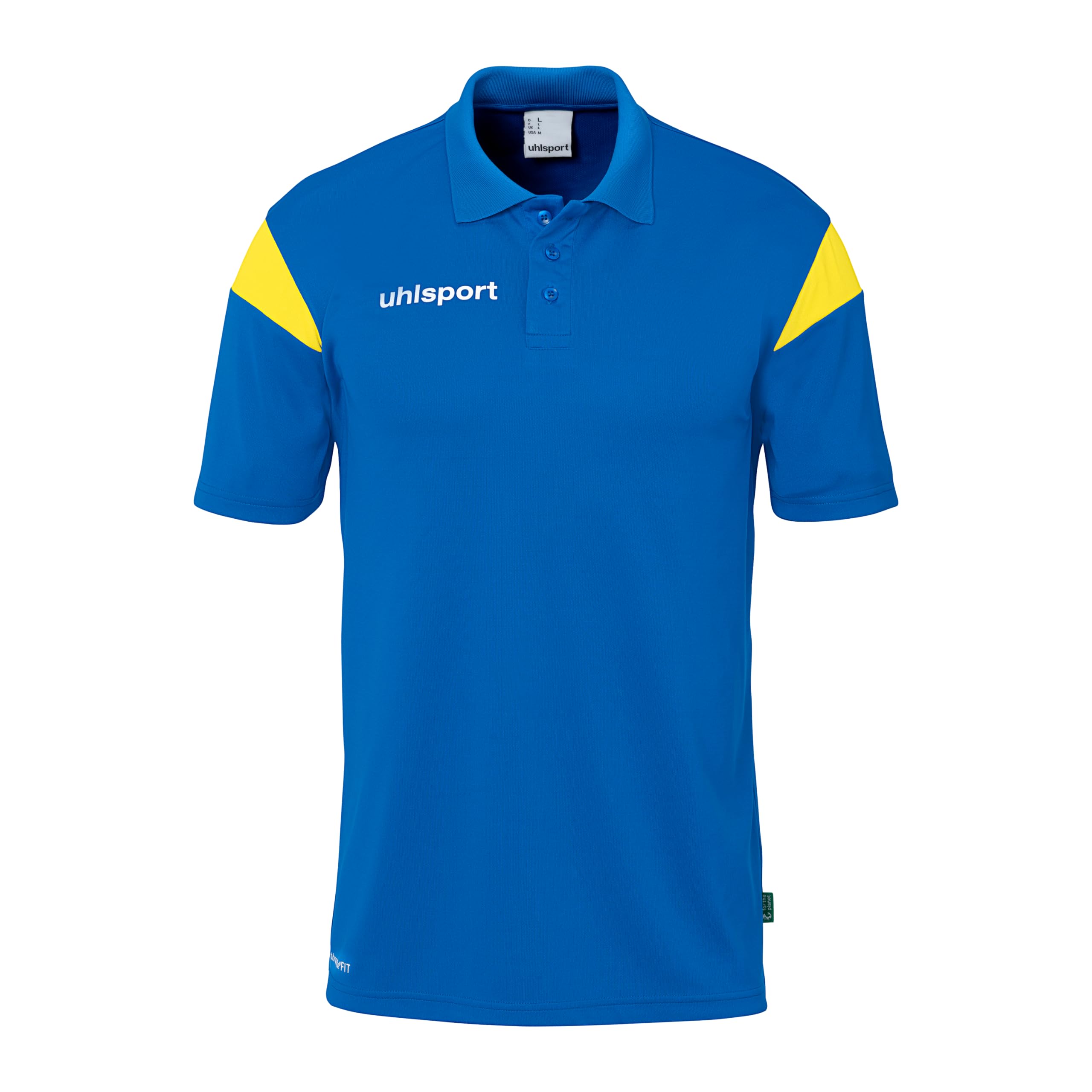 uhlsport Unisex Sports Polo, Azure Blue/Lime Yellow, XL