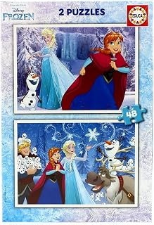 Educa - Kinderpuzzle Die Eiskönigin | 2x48 Teile Puzzleset | Anna, ELSA, Olaf, Kinderpuzzle Disney Frozen | ab 4 Jahren (16852)