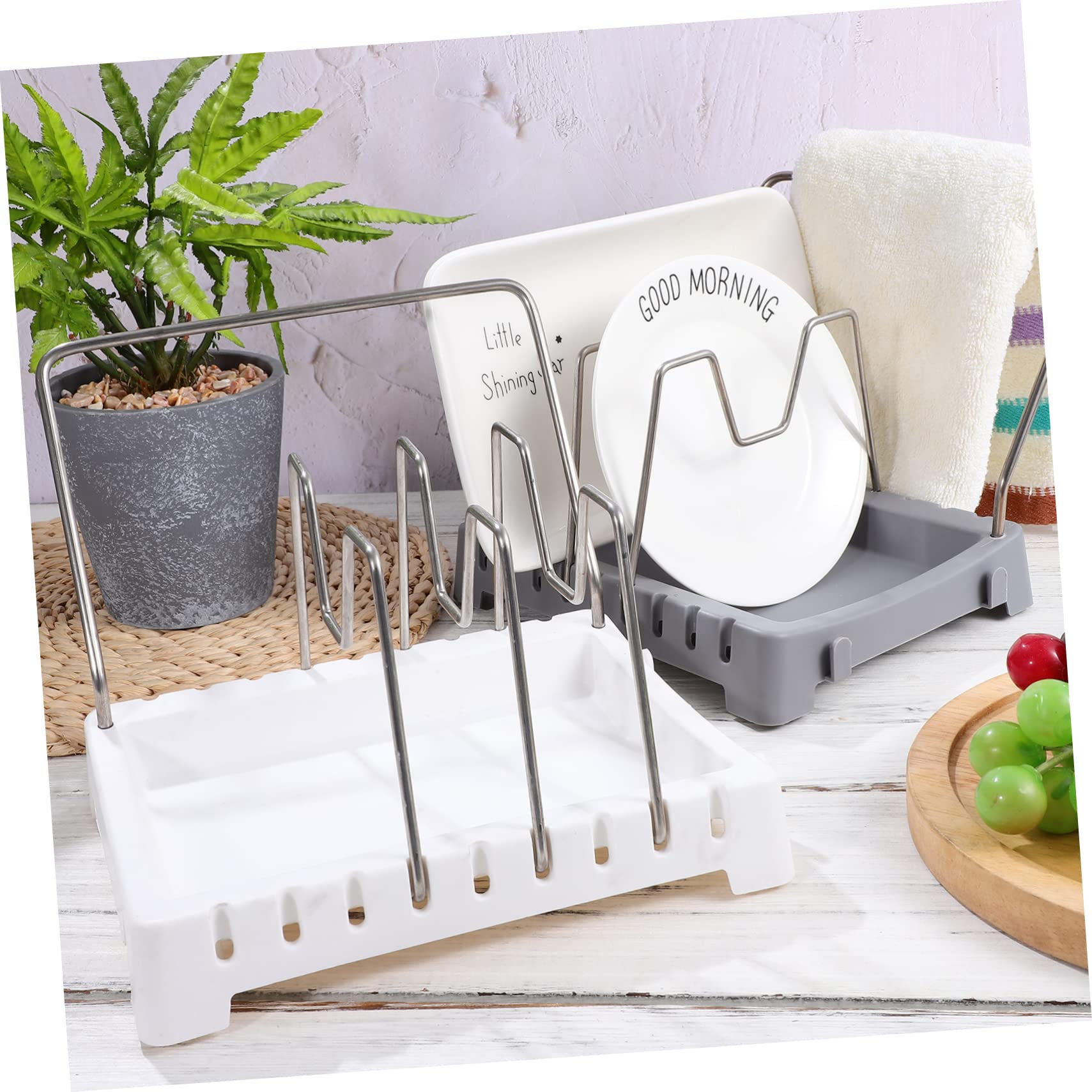 2piezas Rejilla Para Tapas De Ollas Organizador De Cocina Soporte Para Guardar Tapas De Ollas y Tablas De Cortar La Cocina