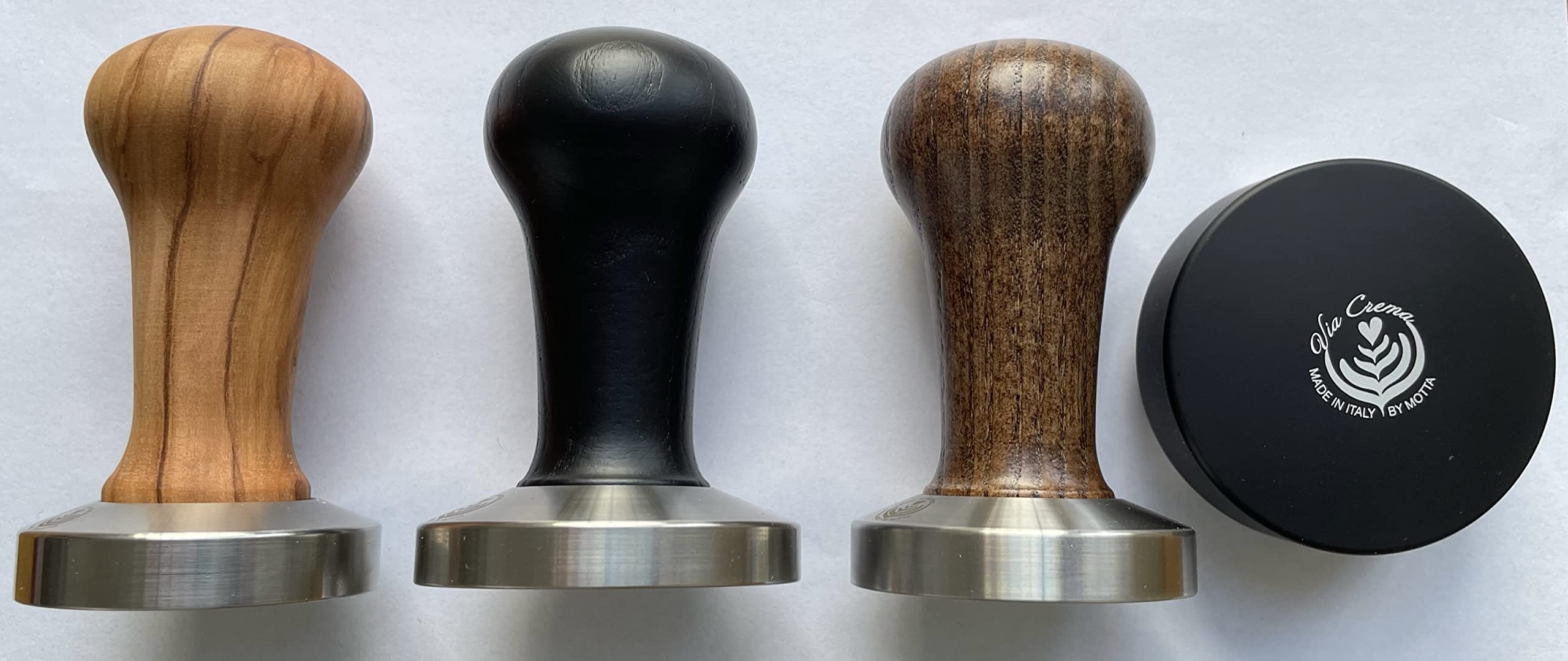 VIA CREMA Livellatore Caffè per Portafiltro 58,5 mm Coffee Leveller (58,5 mm) Distributore Macchine Espresso Acciaio Inox Presa Antiscivolo