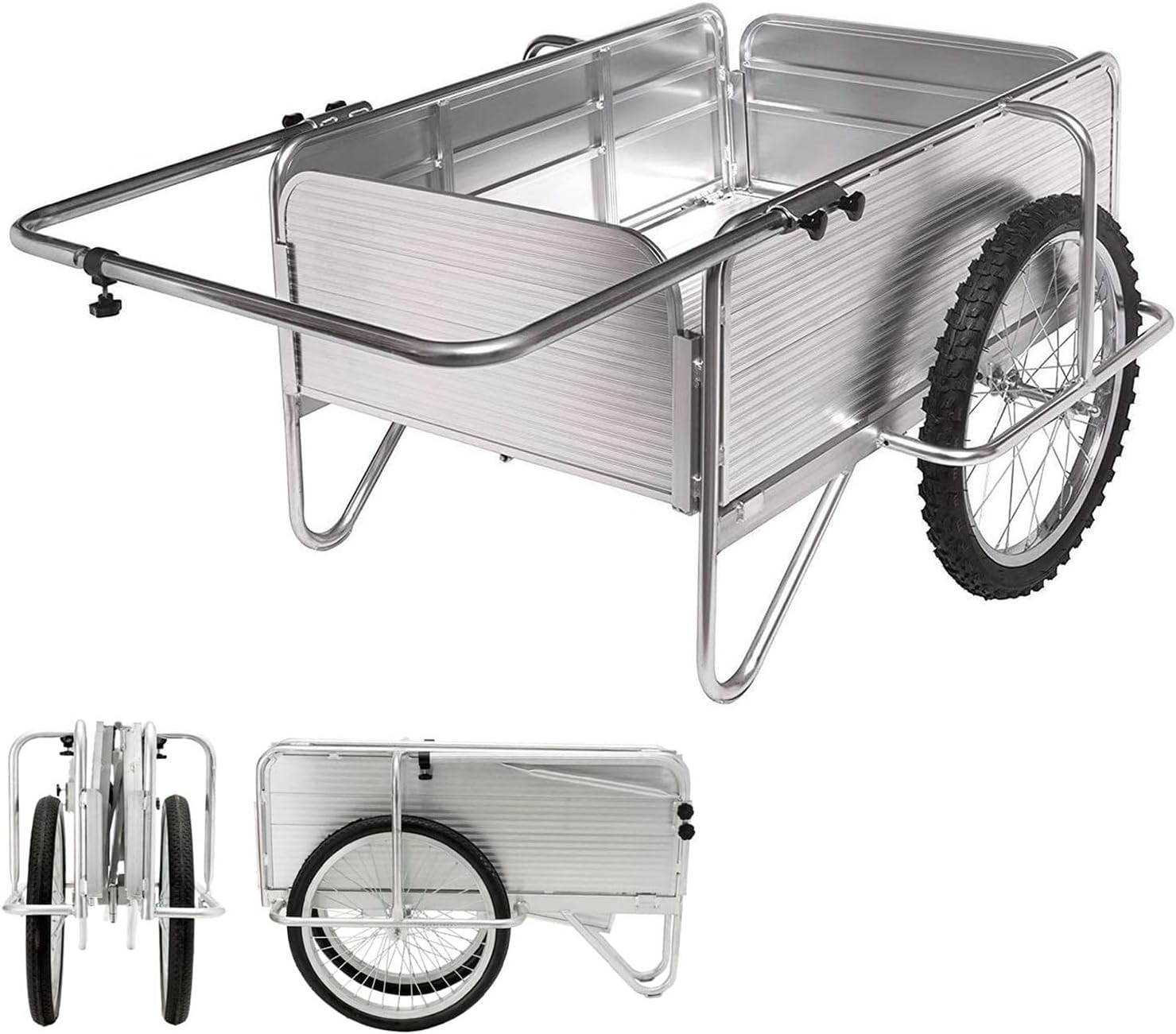 Aluminum Rolling Dolly, Foldable, Commercial Dolly, Carry Cart, Easy Storage, Load Capacity 220.5 lbs 100 kg, Lightweight, Hand Push, No-Puncture Tire, Large Type, Foldable, Rear Car, Assembly Type,