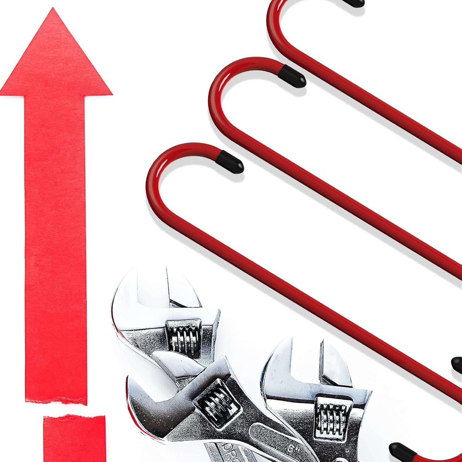 2 Pcs Brake Caliper Hangers Brake Caliper Hooks with Rubber Tips Automotive Tool for Braking, Bearing, Axle and Suspension Work (2pcs red)