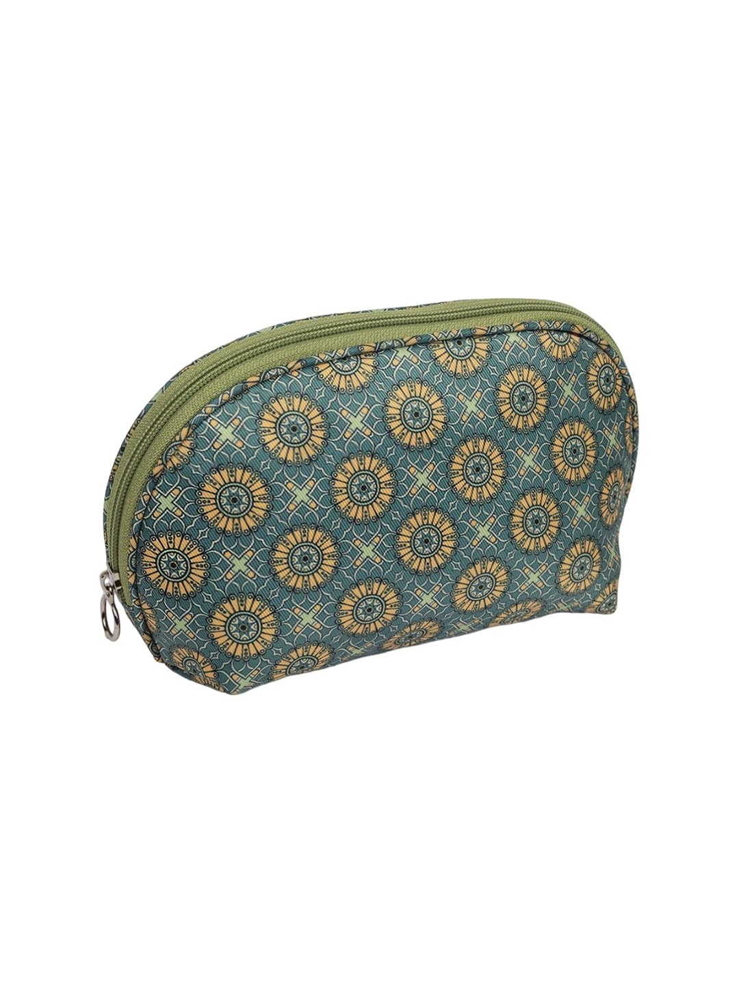 Semicircle Makeup Pouch| Cosmetic Bag |Stylish Pouch for Makeup Accessories| Travel Organiser| Vanity Kit |Stationery Case|Toiletry Bag |Gadget Organizer| Medicine Kit & More (Green)-image-26