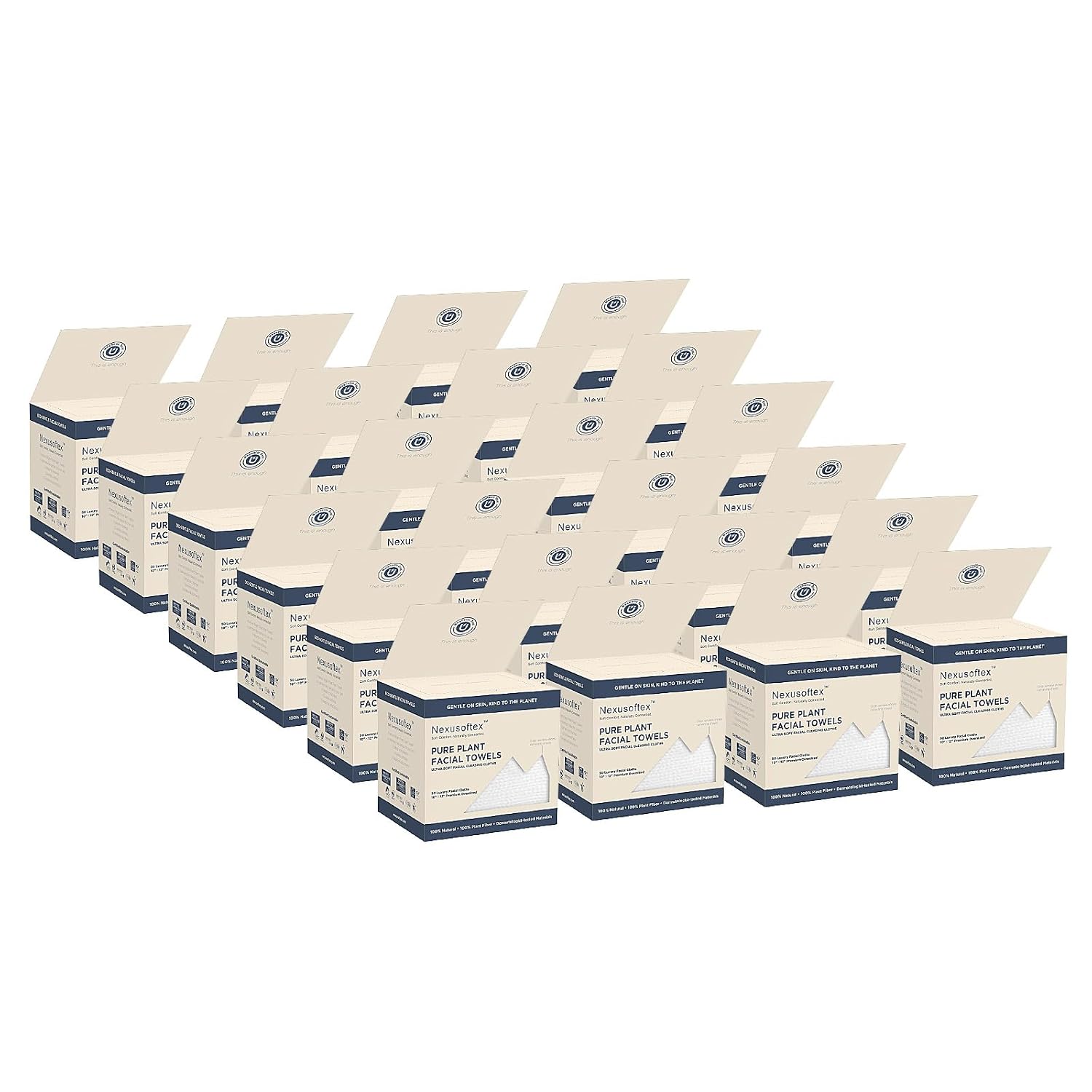 Premium Disposable Face Towels, 10"x12" XL Size, 90gsm Ultra-Thick 100% USDA Biobased Facial Towelettes, Gentle for All Skin Types, Magnetic Closure Box with Visibility Window, 1200 Counts