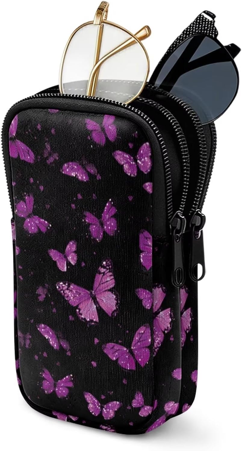 Double Sided Glasses Case for Women, Multiple Glasses Case for Travel Business Trip