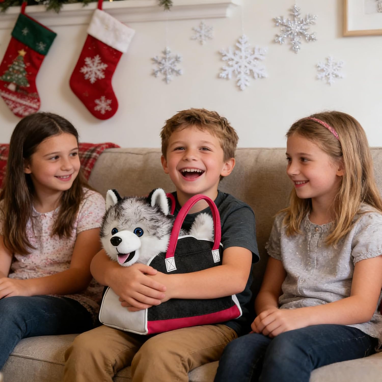 Electronic Toy Dog, Interactive Barking Pet, Singing Puppy Figure, Soothing Play Feature, for Boys Girls Teens Children Living Room Bedroom Dorm Travel Apartment Party 6.3x4.33x9.45 Inches