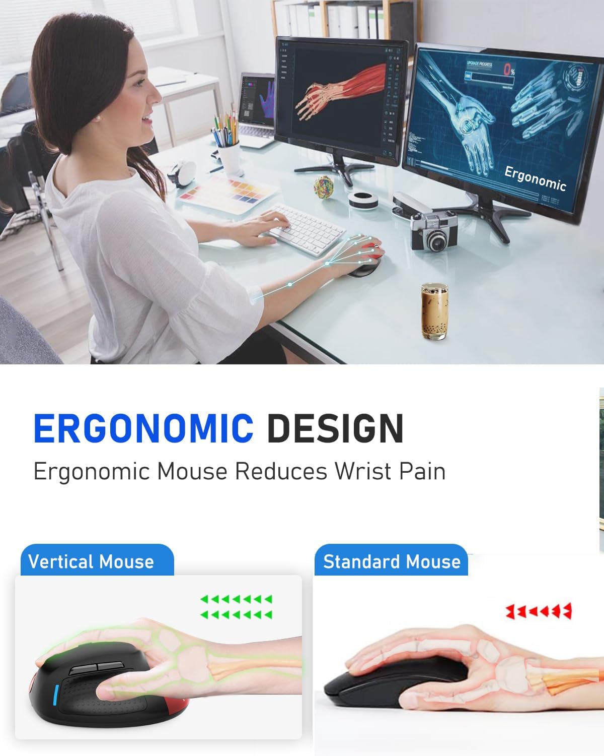 Comparison of hand posture with traditional mouse versus ergonomic vertical mouse