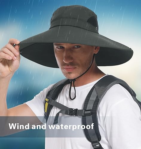 Miniatura 3 de Sombrero de ala ultra ancha UPF50+ impermeable para hombres y mujeres, adecuado para pesca, senderismo, camping, etc