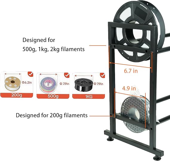 3D Printer Filament Storage Rack,2-Tier Desktop Metal Spool Holder