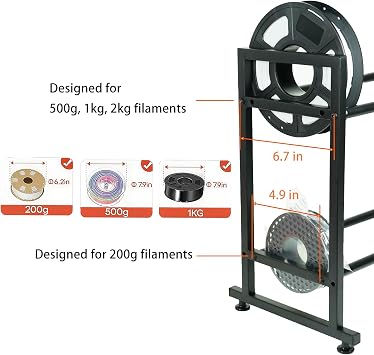 3D Printer Filament Storage Rack,2-Tier Desktop Metal Spool Holder