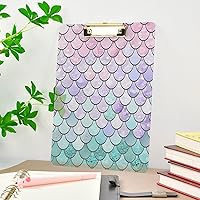 Vista 8 de Portapapeles con escala de sirena, diseño de moda, portapapeles de plástico tamaño carta para estudiantes, niños, mujeres y hombres, tablero de clip