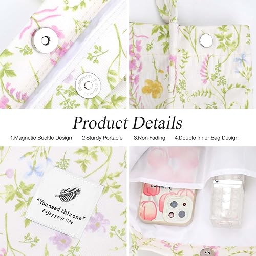 Vista 240 de Tote - Bolsa de hombro reutilizable de pana de gran capacidad con bolsillos interiores para mujeres y niñas Rayas