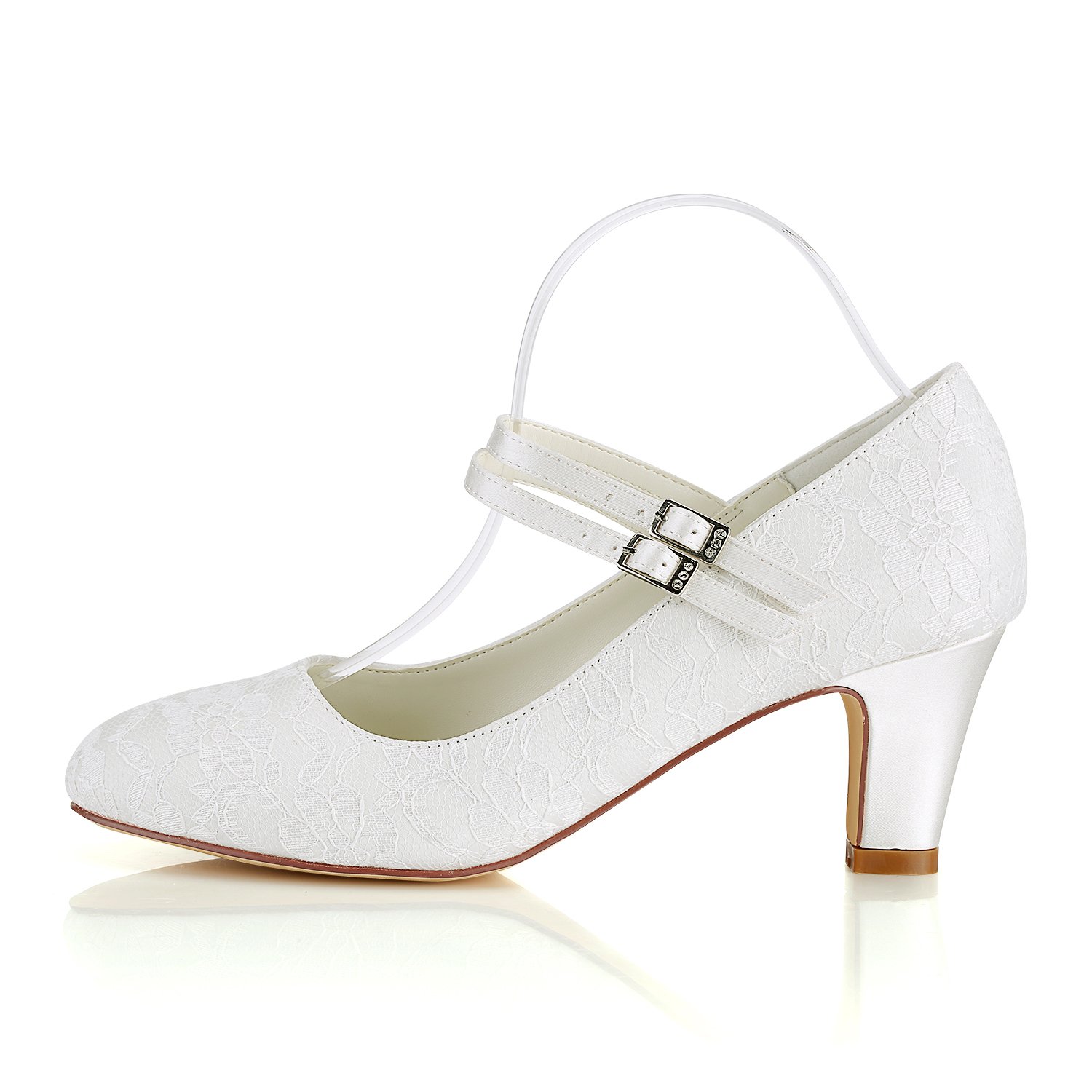 Seide Hochzeit Schuhe Vintage Round Toe Mary Jane Brautschuhe Elfenbein Hochzeit Gast Schuhe
