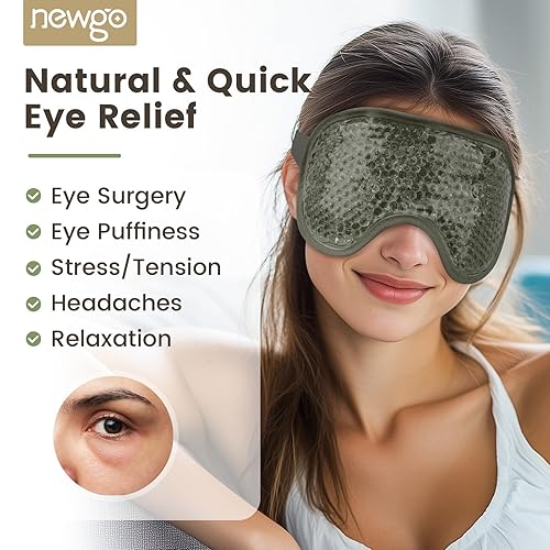 Miniatura 2 de NEWGO Cooling Eye Mask Cold Eye Mask for Dry Eyes, Gel Eye Mask Ice Eye Mask Frozen Reusable Eye Ice Pack Cold Eye Compress for Dark Circles,