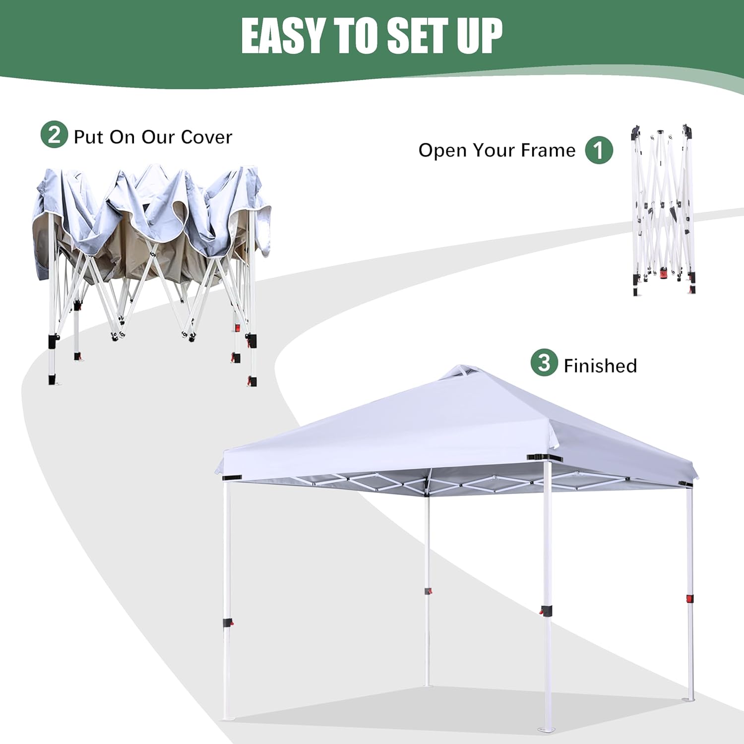 SCOCANOPY Replacement Top with Air Vent and Buckle for 12x12 Canopy Frame, Canopy Cover ONLY, (White)