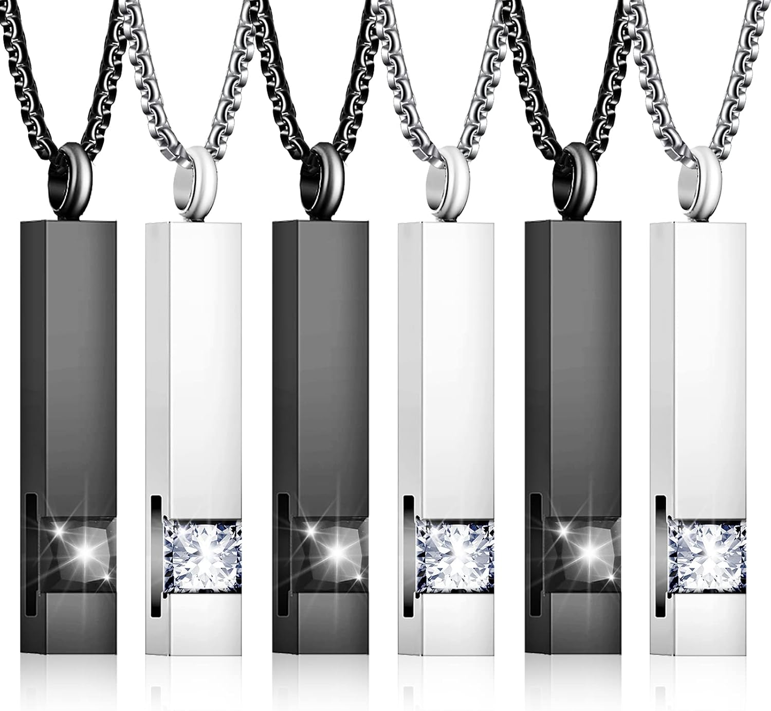 Sureio Urn Necklace for Men Women Bar Urn Necklace for Ashes Stainless Steel Mom Memorial Cremation Jewelry Pendant Keepsake