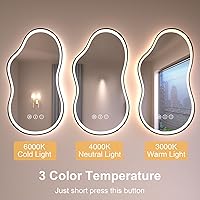 Vista 73 de WTTY LED Bathroom Mirror 32"x32" with Backlit and Front Light,Stepless Dimmable LED Mirror for Bathroom,Anti-Fog Lighted Bathroom Vanity Mirror