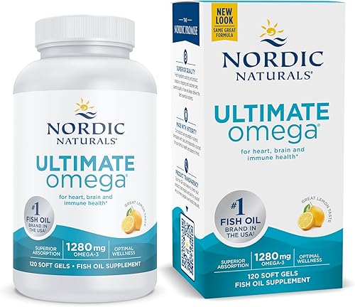 Nordic Naturals Ultimate Omega sabor a limĂłn 120 geles suaves 1280 mg de Omega-3 suplemento de aceite de pescado Omega-3 de alta potencia con EPA y Nordic Naturals Ultimate Omega sabor a limĂłn 120 geles suaves 1280 mg de Omega-3 suplemento de aceite de pescado Omega-3 de alta potencia con EPA y