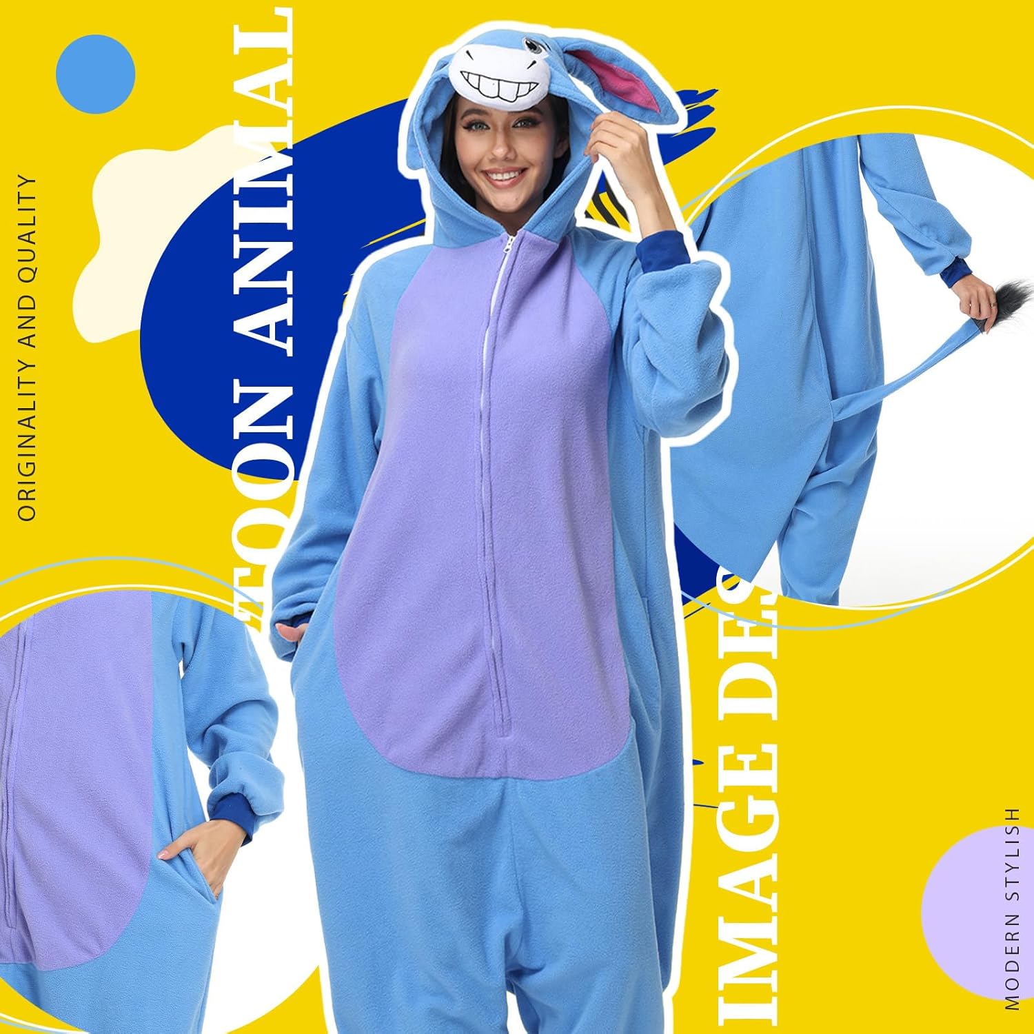 Unisex Animal Onesie Halloween Costume - One Piece Pajamas for Women Men - Image 5