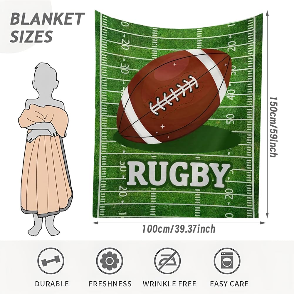 Couverture Rugby Personnalisée Homme Cadeau Entraîneur Football Anniversaire