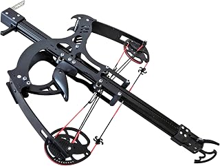 50 Burst Rapid Fire Ball Bearing Compound Bow Kit, 40 LBS Draw Weight 330+FPS Hunting Slingshot Compound Bow Shoots Steel Balls, Heavy Sling Shot Bow for Adults.