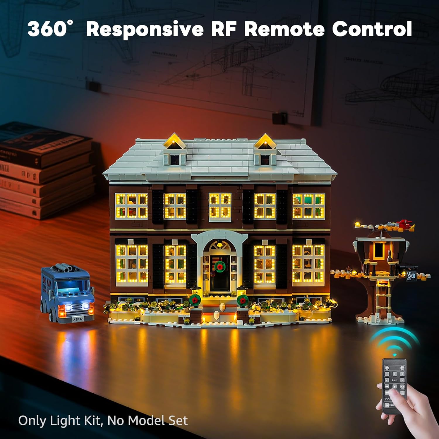 Kyglaring LED Light Kit Compatible with Lego Home Alone 21330 Building Set - Upgraded Christmas Window Lights & Remote Control (Lights Only, Model Set not Included)